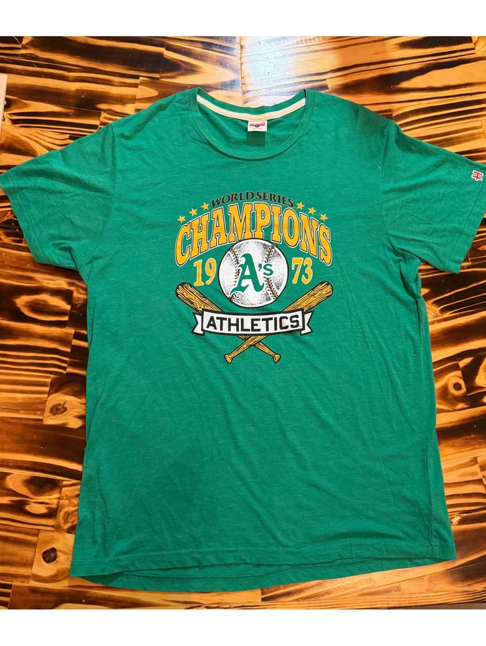 Homage Oakland Athletics 1973 World Series Champions green T-shirt